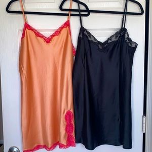 Victoria’s Secret sexy satin slip dress chemise nightie - Large - lot of 2